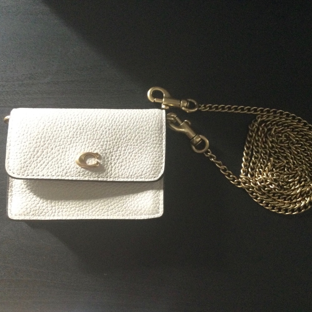 Coach leather flip card case